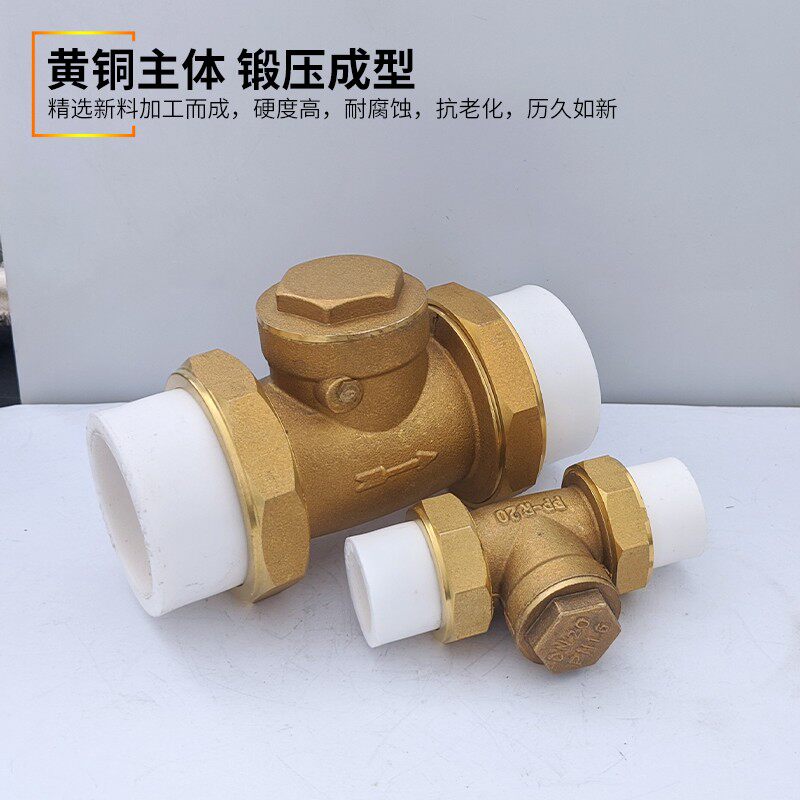 白色热熔管道铜逆流阀单方阀门202532405063铜止回止水阀4分2寸