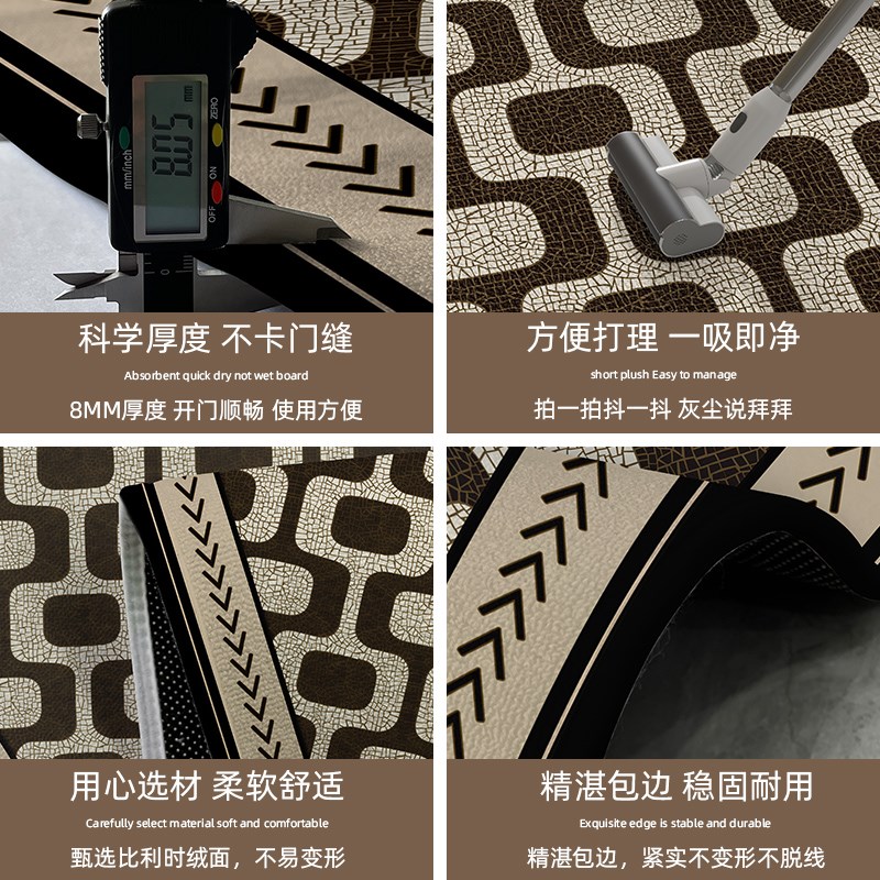 轻奢高级感门地垫耐脏进门地毯防滑玄关脚垫家用定制门口脚踩地毯