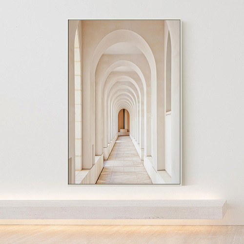 美森映象 现代建筑装o饰画办公室玄关过道挂画大幅酒店样板房壁画