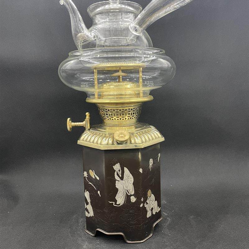 空气灯茶炉茶灯八仙图煤油炉酥油煮茶器煮茶灯功夫茶具烧水炉