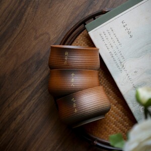 瓷盛元仿柴烧刻字主人杯景德镇手工茶杯陶瓷订制品茗杯禅意大单杯