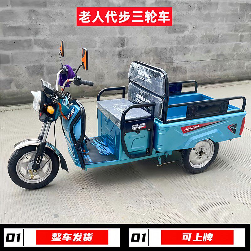 老人载重农用小型电动车三轮车y接送小孩三轮车载重拉货家用小三