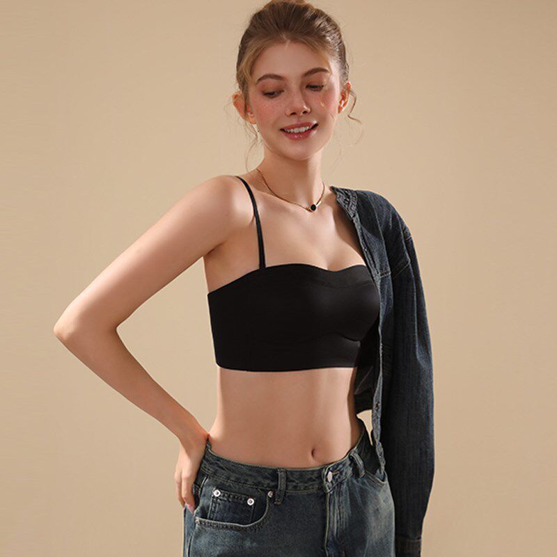 抹胸内衣女小胸聚拢2025新款薄z款无钢圈防走光bra细肩带无痕文胸