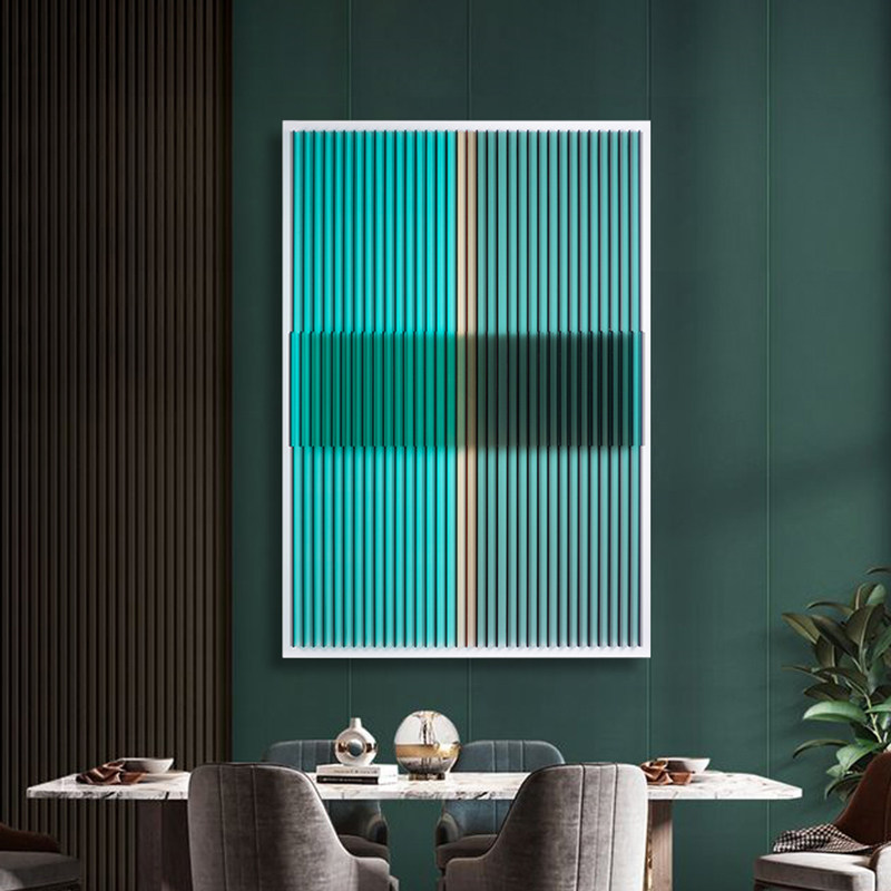 渐变色亚克力客厅装m饰画绿色现代立体简约时尚卧室样板间挂画定