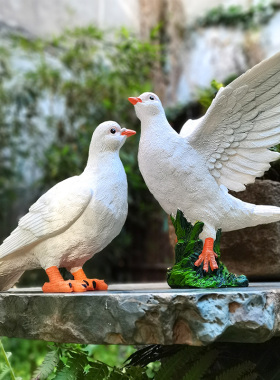 仿真动物雕塑仿真和平鸽摆件草坪鸽F子装饰花园庭院公园幼儿园布