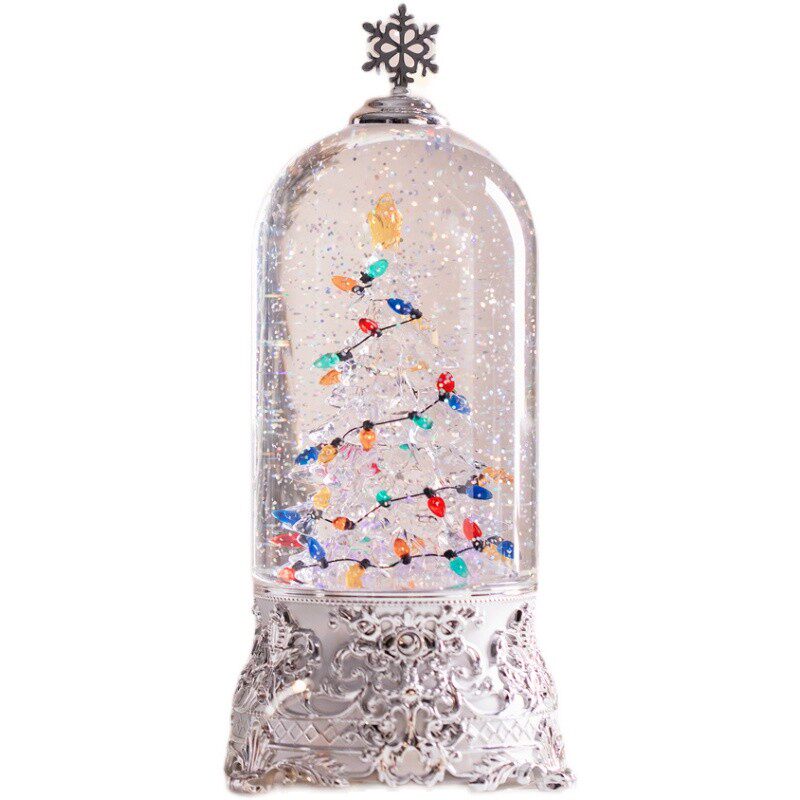 圣诞节飘雪水晶球八音盒女孩水晶灯旋转音乐盒雪人圣诞树生日礼物
