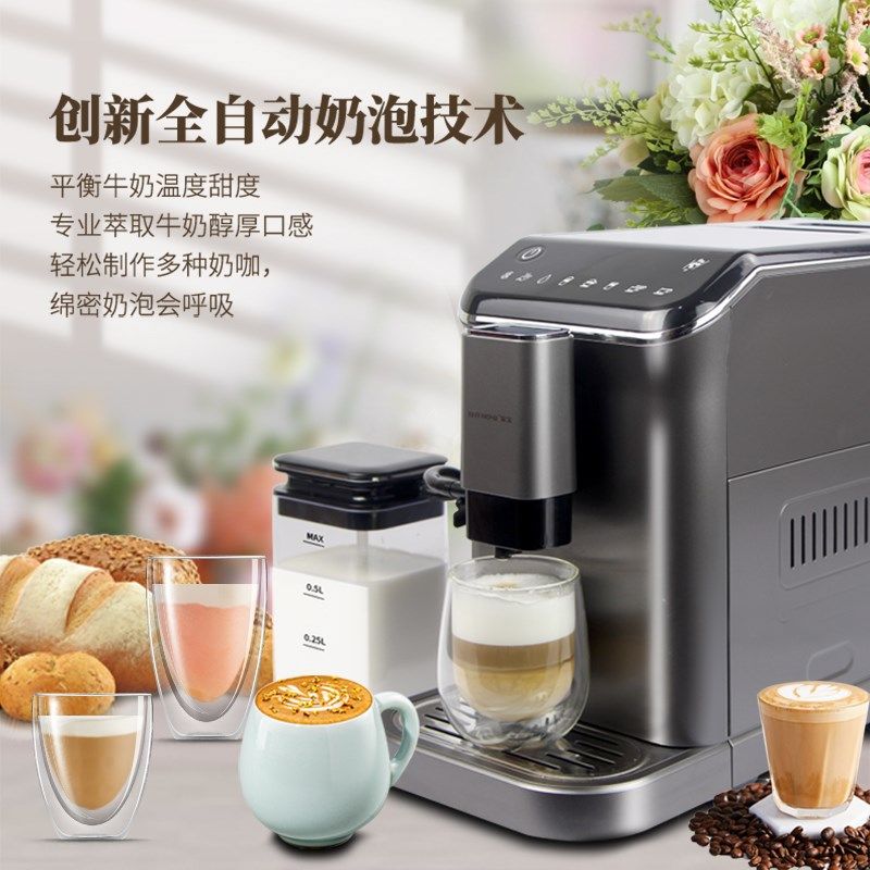 家宝咖啡机家用全自动小型一键意式拿铁美式奶咖卡布奇诺BH378