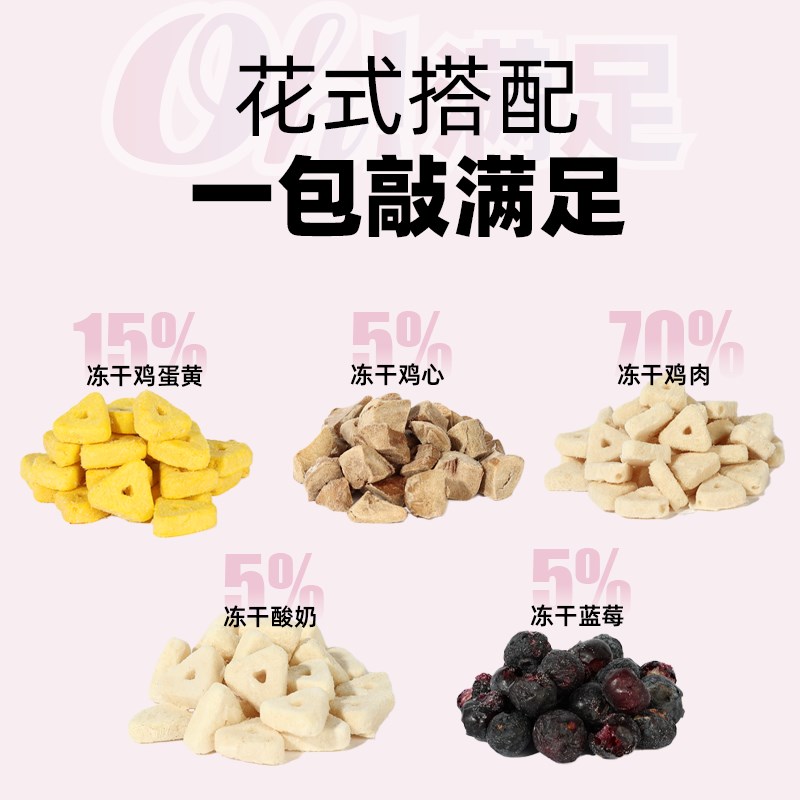 [7折]帕特诺尔 宠物冻干敲满足猫咪狗狗零食幼猫成猫营养酸奶冻干