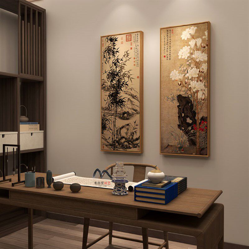 米亦堂x玉堂芝兰 新中式花鸟国画字画书房客厅办公室饭厅玄关挂画