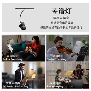 护眼琴谱灯钢琴小提琴乐普练习演出照明台灯可充电LED音乐支架灯