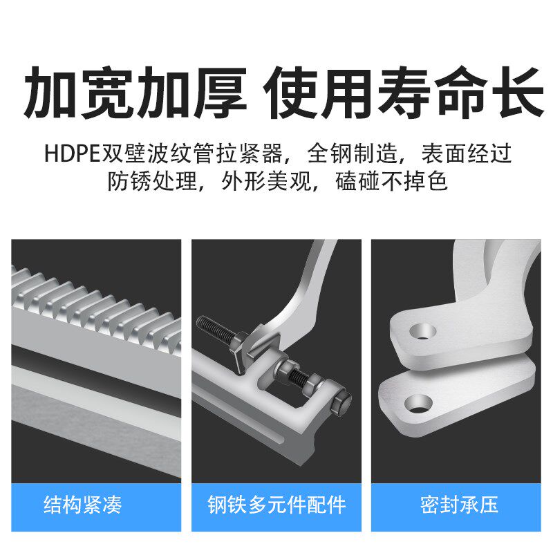 斜螺纹克拉管拉紧器安装神器钢带管螺旋管拉紧器推进对接接管工具