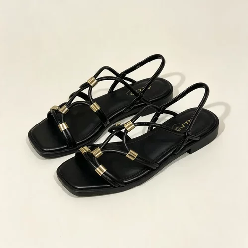 111夏季新款平底罗马凉鞋女气质百搭时尚法式外穿JS13804480