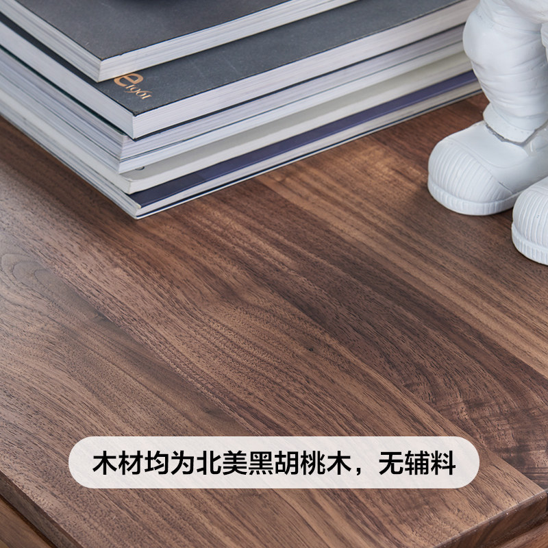 北欧黑胡桃木角几客厅小茶几桌子沙发边几实木边桌方形小木桌方几