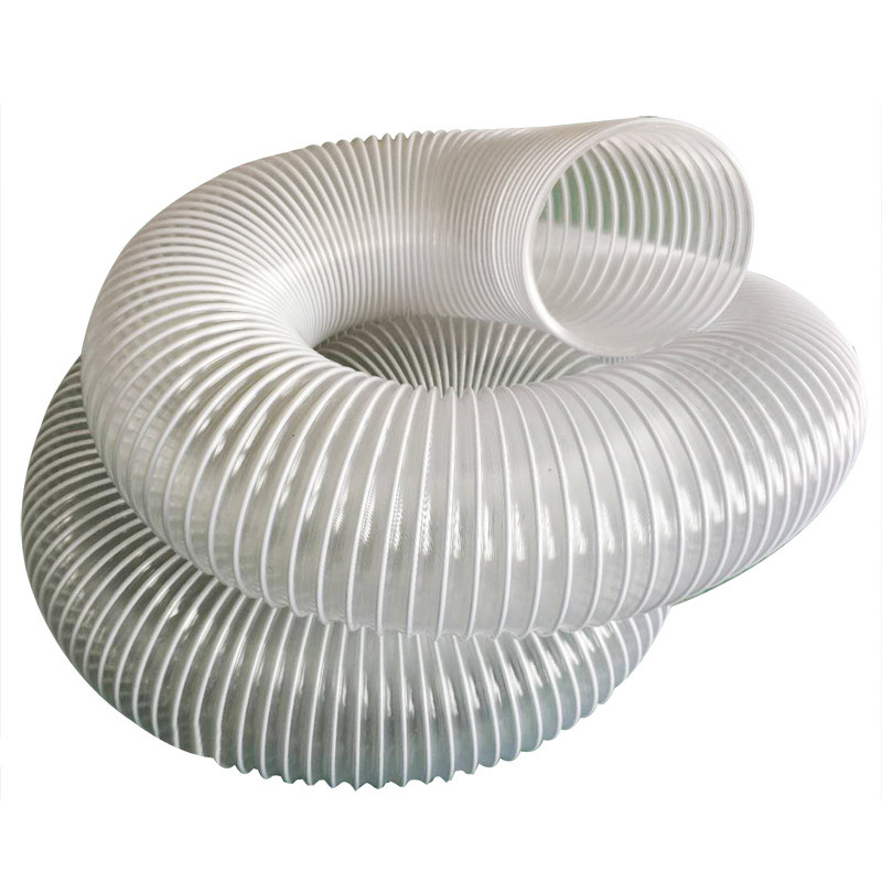 pvc透明钢丝吸尘管 软管工业吸尘木工塑料波纹伸缩风管软管100mm