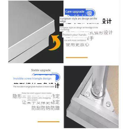 锈钢作台单层商用厨不房工专用桌台BGH子架多功能案台切菜桌打包