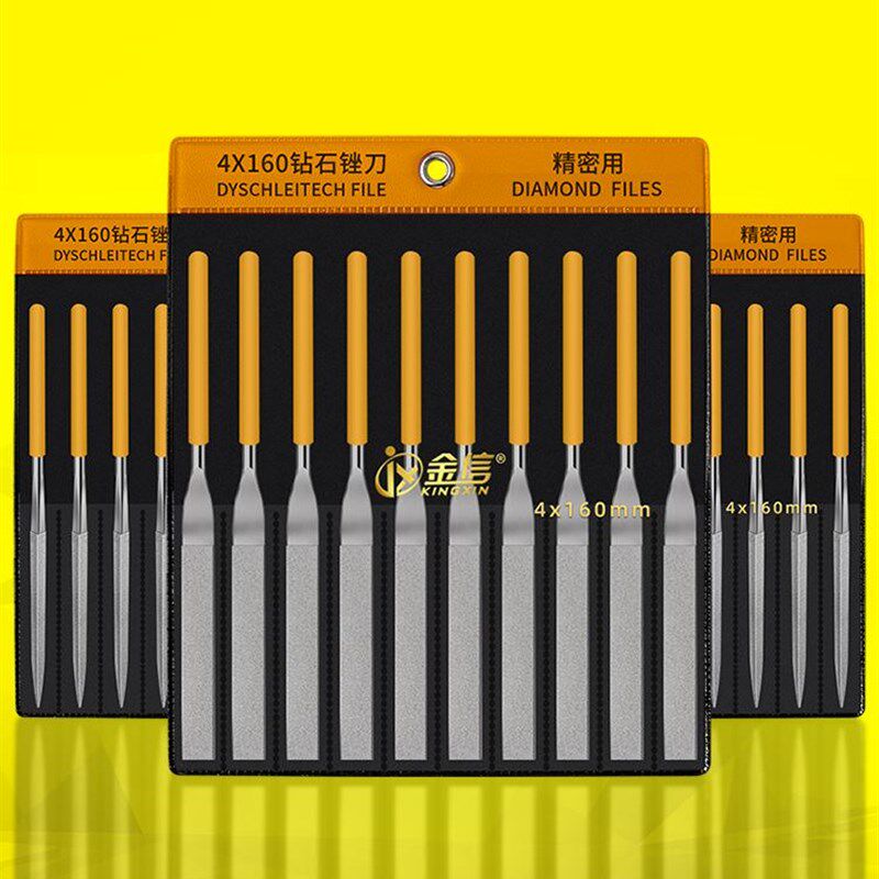 金信金刚石锉刀小型合金三角金钢挫刀什锦锉套装扁平半圆打磨工具