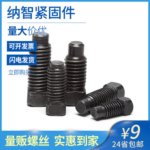 M6-M10 5折GB85方头紧定螺丝方头长圆柱端紧定螺钉凸尾方头螺丝