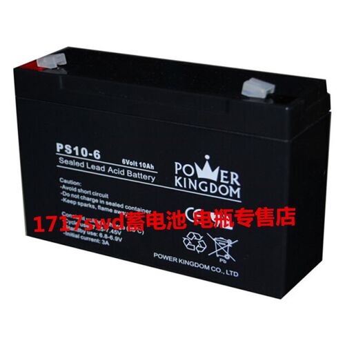 POWER KINGDOM蓄电池 PS10-6 6Volt 10Ah 6V10AH 玩具车 童车电瓶