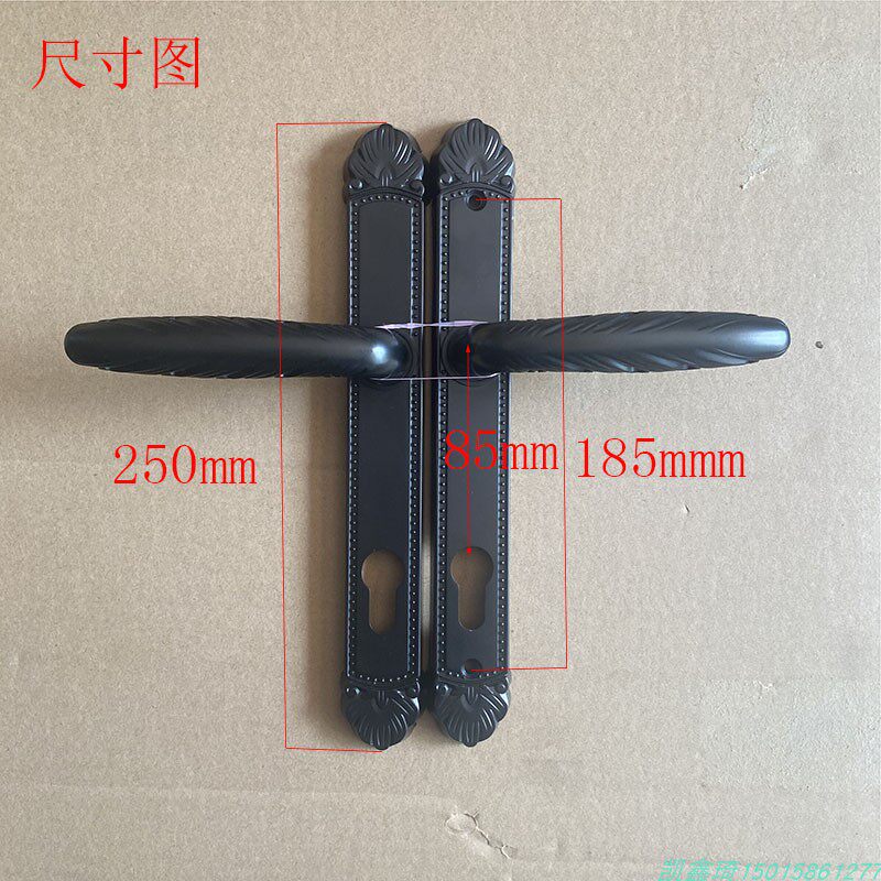户外不锈钢铝艺黑色门锁铁艺门拉手50方管门把手大门锁40窄面拉手
