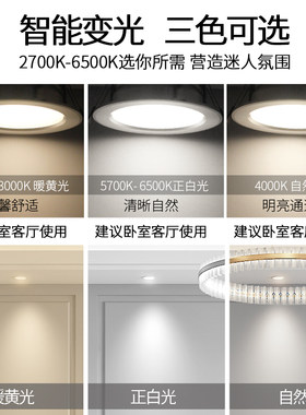 客厅吊顶led筒灯3W5W7W2.5寸7.5开孔8公分白暖光超薄款嵌入式洞灯