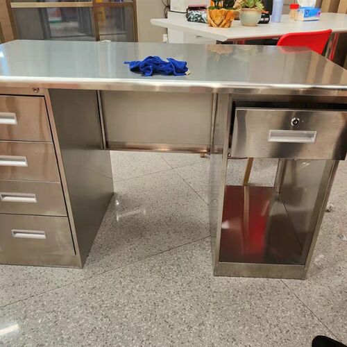 定制304不锈钢五斗一空办公桌加厚电脑桌实验室车间长方形工作台
