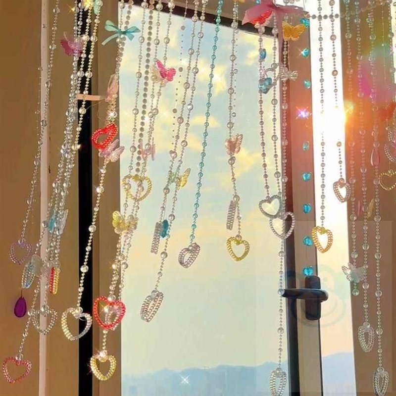 珠帘门帘串珠f隔断帘吊饰水晶客厅卧室新款女孩DIY手工装饰高级