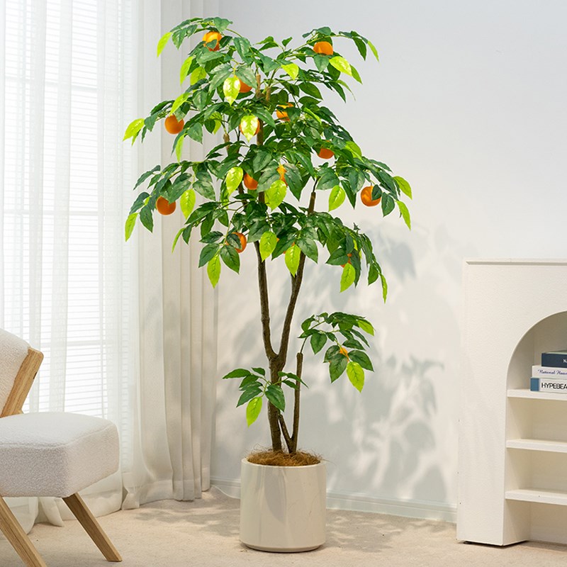 仿真柠檬树绿植盆栽植物服w装店绿植橱窗装饰仿生假绿植橘子树