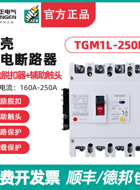 天正TGM1L-250L/4340 3N340漏电开关断路器消防分励脱扣+辅助触点