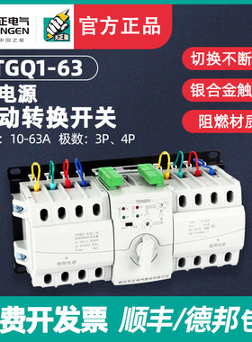 天正电气TGQ1-63M/4P 3P双电源自动转换开关 20A25A32A40A50A63A
