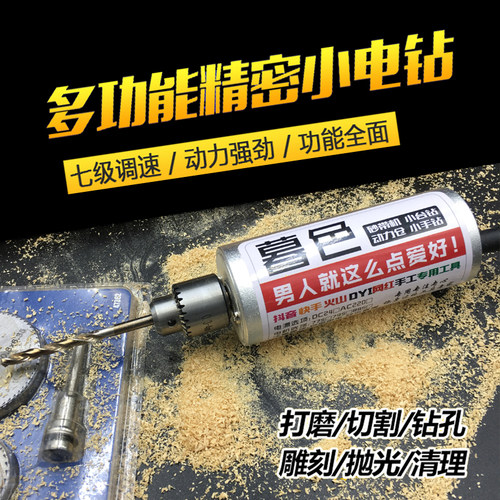 暮色小手钻电钻迷你抛光打磨555电机电动磨刀机DIY砂磨机24V12