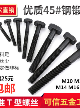 45#钢T型螺丝/冲床铣床螺杆/螺栓T形模具压板螺丝M10M12M14M16M18