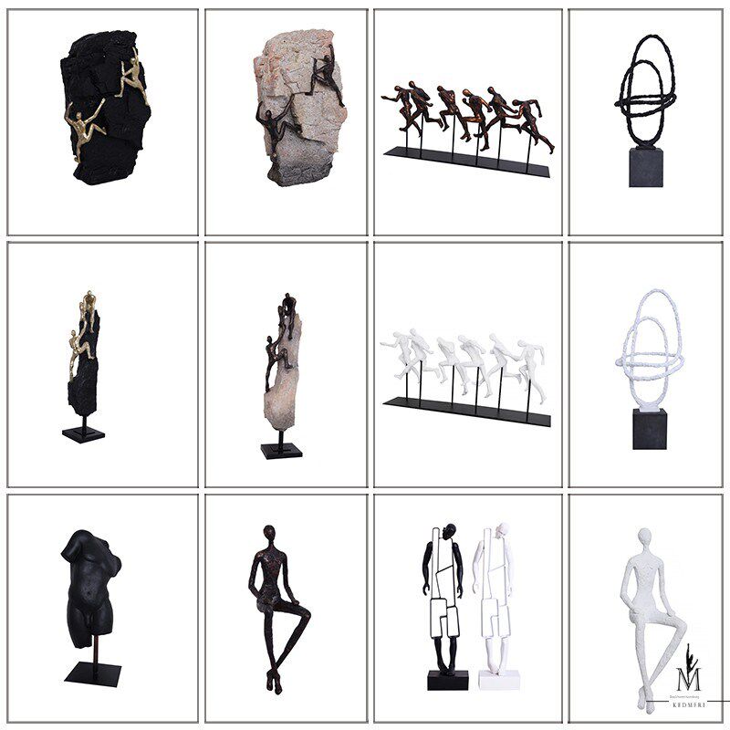 采购产品现代简单的树脂人物装饰品,有趣的金属抽象工艺品,品质的