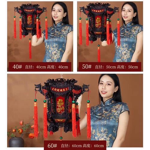 2026新款马年灯笼中式仿古中国风六角龙灯宫灯新年走廊大门口吊灯