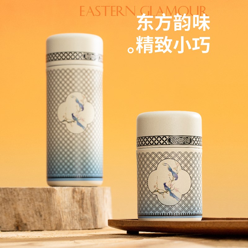 喜式精瓷保温杯女士迷你小巧便携钛杯高颜值创意水杯男咖啡杯子