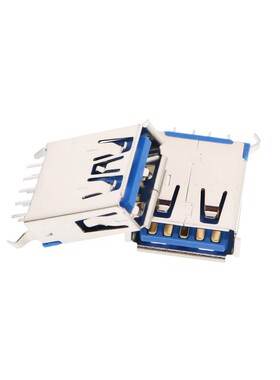 USB连接器3.0 A型母座 AF型90度 侧插 180度 高速接口 MICRO接头