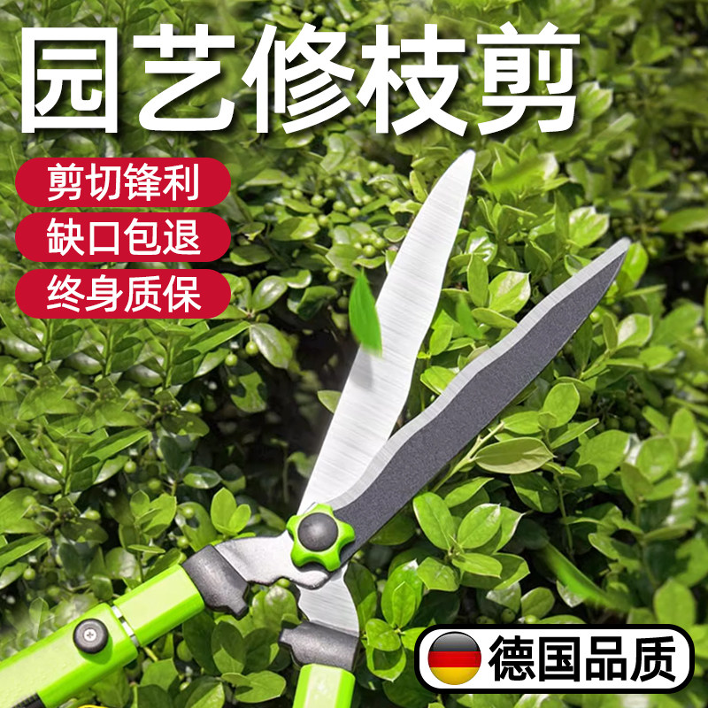 德国园艺剪刀修剪树枝专用剪刀园林花剪修枝剪修剪草坪绿篱伸缩剪