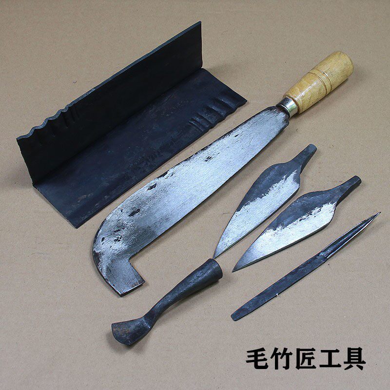 竹匠工具全套蔑刀老式编织刀蔑针秋叶锻打毛竹刮刀拉刀竹刀柳叶刀