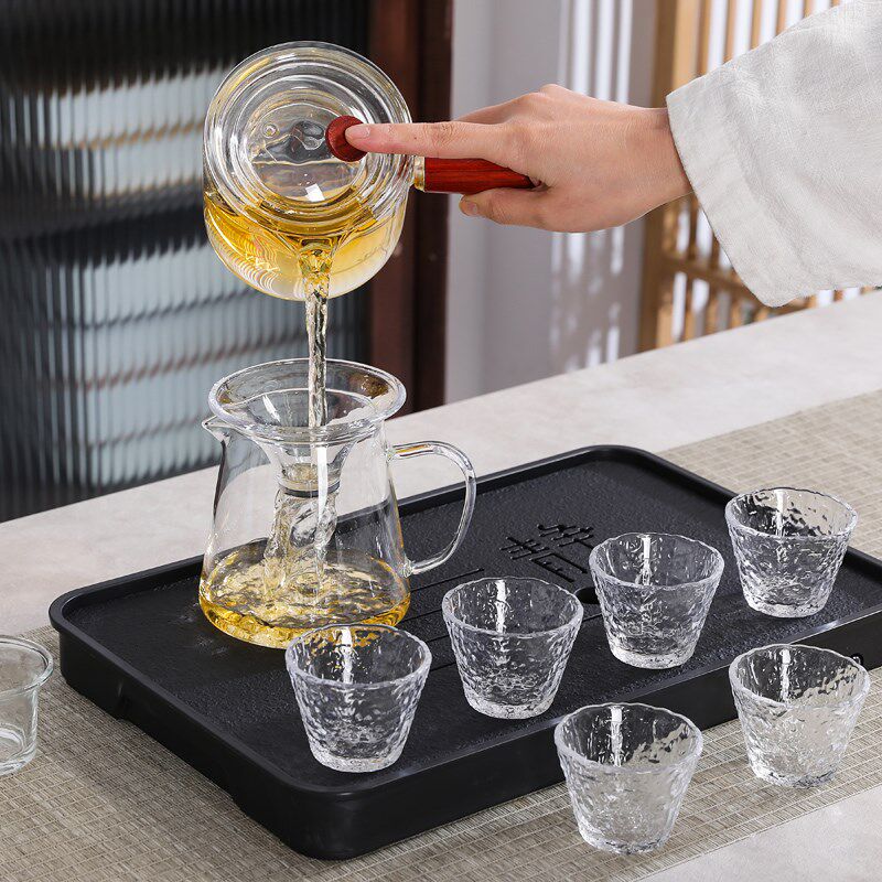 耐热玻璃茶具套装家用功夫茶杯透明简约客厅办公室高温茶壶泡茶壶