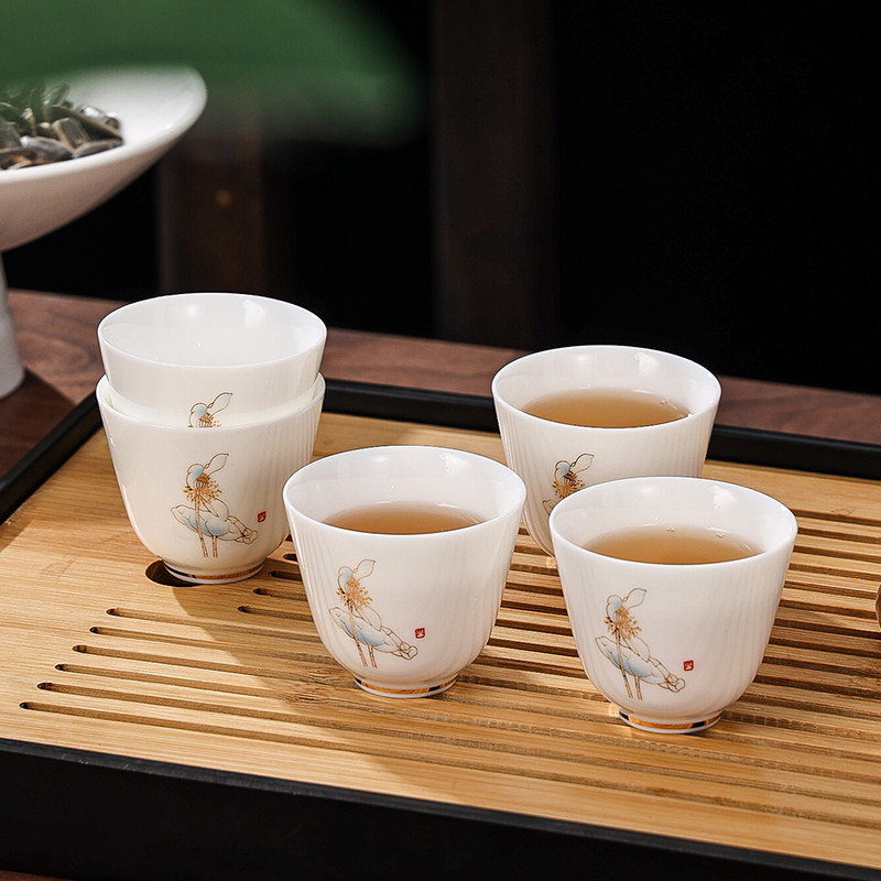 羊脂玉德化白瓷陶瓷功夫茶具茶壶套装家用办公室会客泡茶盖碗茶杯