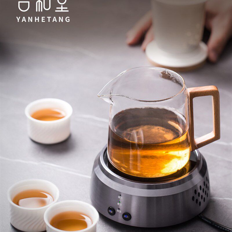 言和堂 电陶炉煮茶壶家用简约蒸煮两用玻璃泡茶壶煮茶器茶具套装