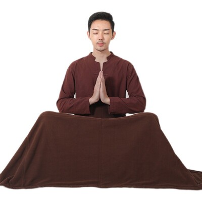 念慈秋冬加厚坐禅被毛毯摇粒绒盖腿脚禅修保暖打坐垫毯子法兰绒