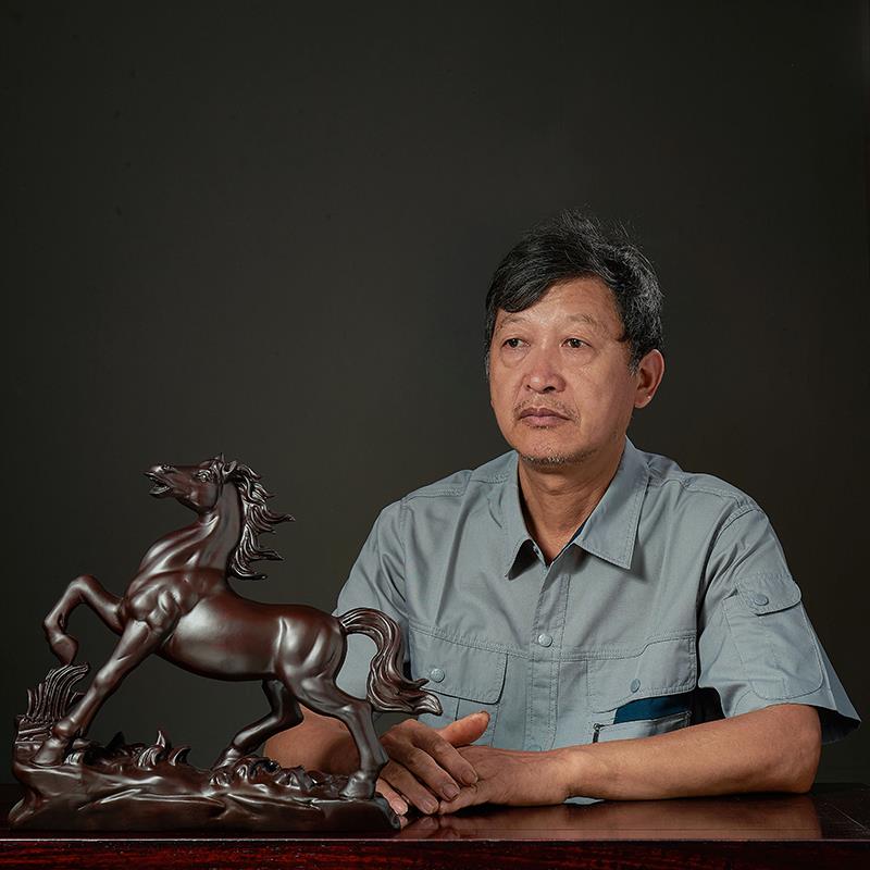 黑檀木雕马摆件工艺品实木雕刻马到成功生肖骏马木马乔迁开业礼品