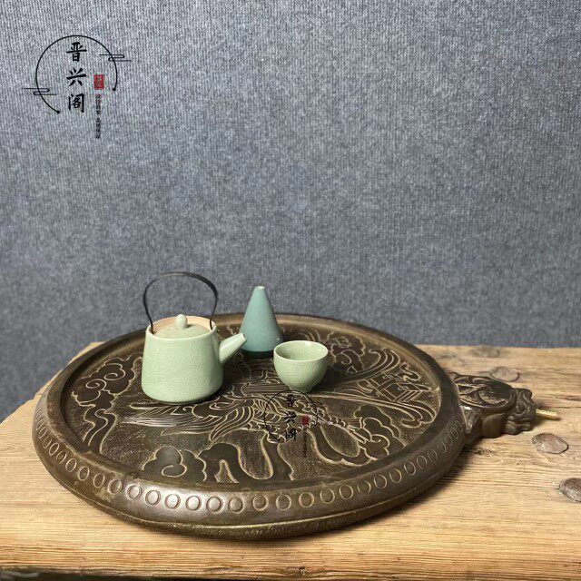 天然青石仿古雕刻茶盘茶台茶桌茶海茶空间中式古典复古居家茶室