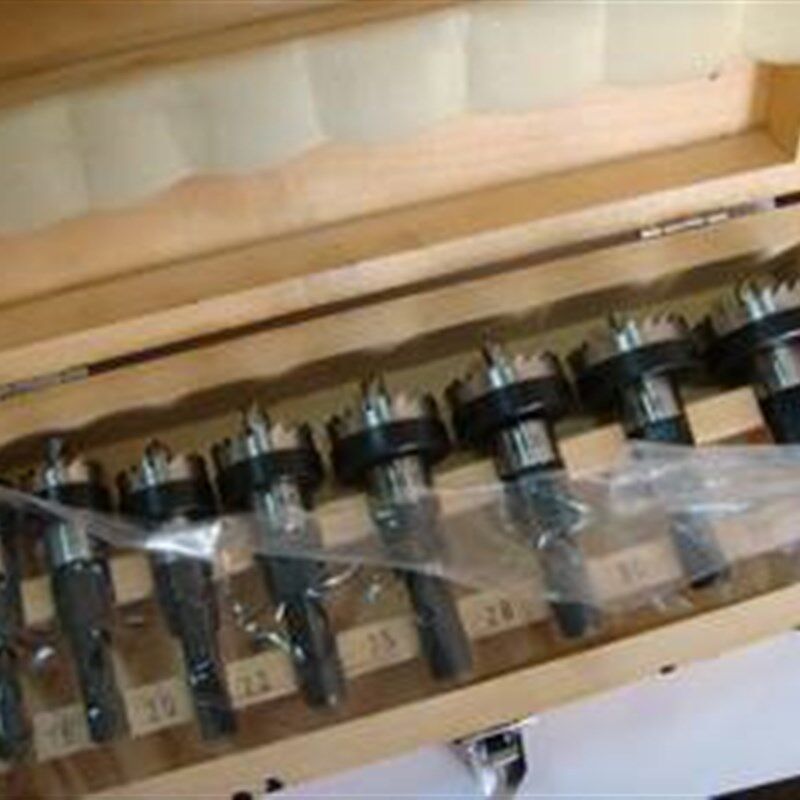 正品上海华灵高速钢 铁开孔器 金属扩孔钻 8件套 木盒套装