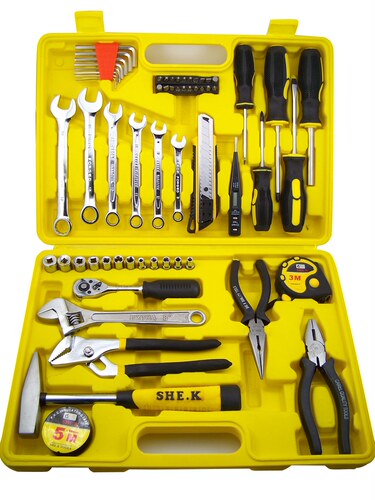 香港赛科SHE.K 家用五金 工具套装组合 工具箱 62件机修组套工具