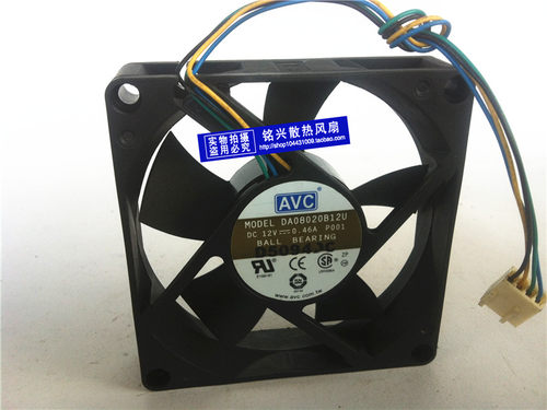 AVC 8cm 8厘米 双滚珠轴承 CPU散热 四线PWM智能温控 8020