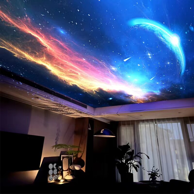 网红星空顶天花板满天星卧室影音室ktv酒吧家庭影院吊顶光纤灯