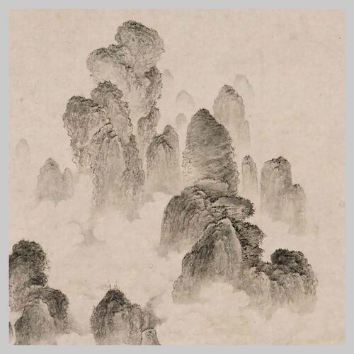 宋 赵佶 晴麓横云图 古代名家宋徽宗山水画 微喷复制国画临摹装饰