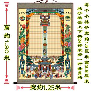不褪色布供奉老祖宗家谱挂画老式卷轴家堂轴子族宗谱祖先牌位神位