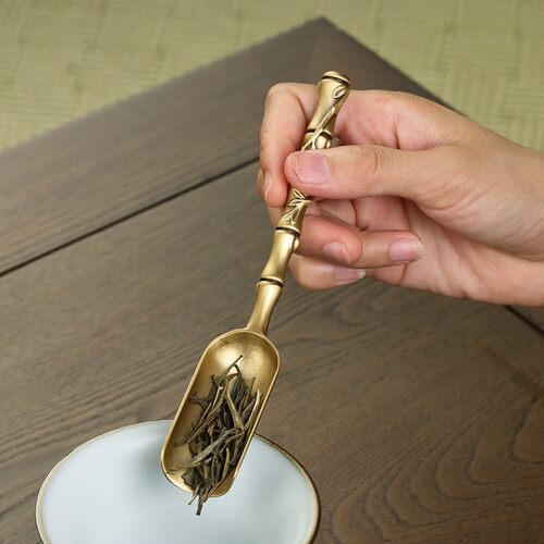 纯铜茶勺茶铲黄铜茶匙茶则高档茶具茶道配件分茶勺茶叶勺子取茶器